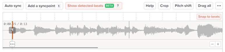 Screenshot of beat detection ruler